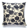 The Darkest Navy on Natural Wild Roses 100% Linen Pillow Cover