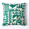 Green Triangles Linen Pillow Cover