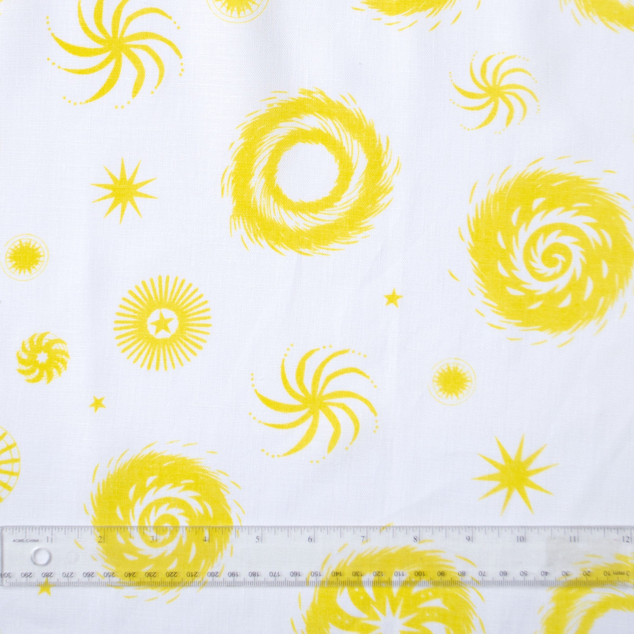 Yellow and White Fireworks Tea Towel