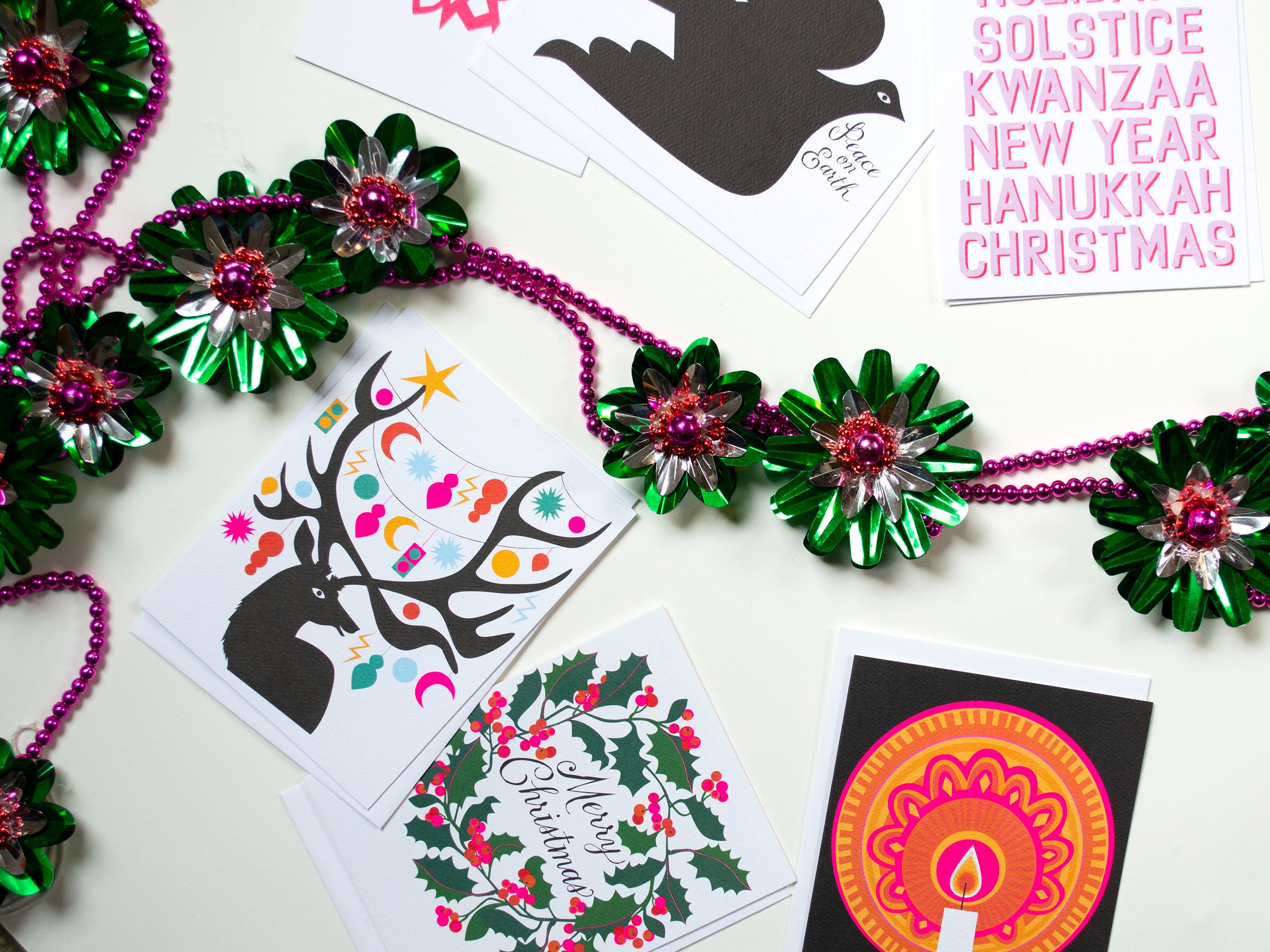 Holly Wreath Merry Christmas Note Card