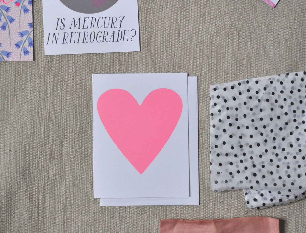 Baby Pink Heart Note Card